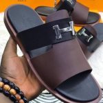 H-Buckle Leather Slide — "The Power Slide"