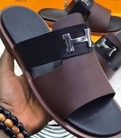 H-Buckle Leather Slide — "The Power Slide"