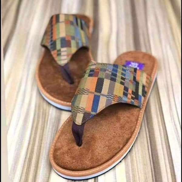 Kente-Print Thong Sandal — "The Heritage Thong"