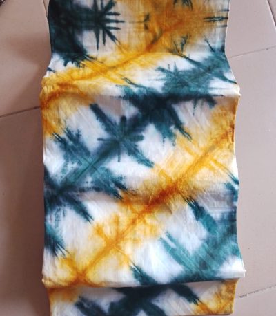 Green Yellow Pattern Adire