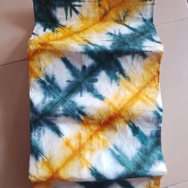 Green Yellow Pattern Adire