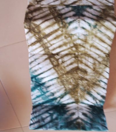 Green Brown Pattern Adire