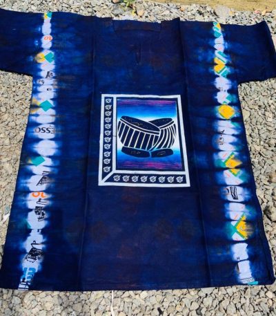 Calabash blue adire shirt