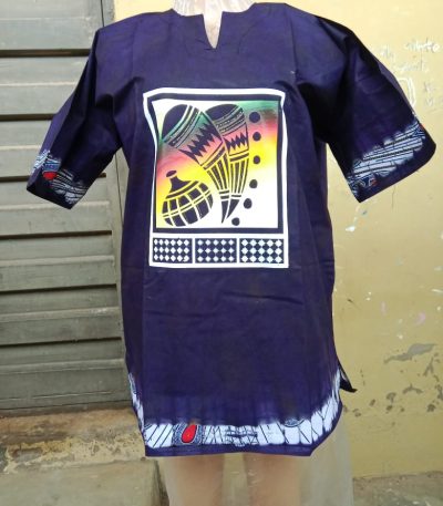 Horny blue adire shirt