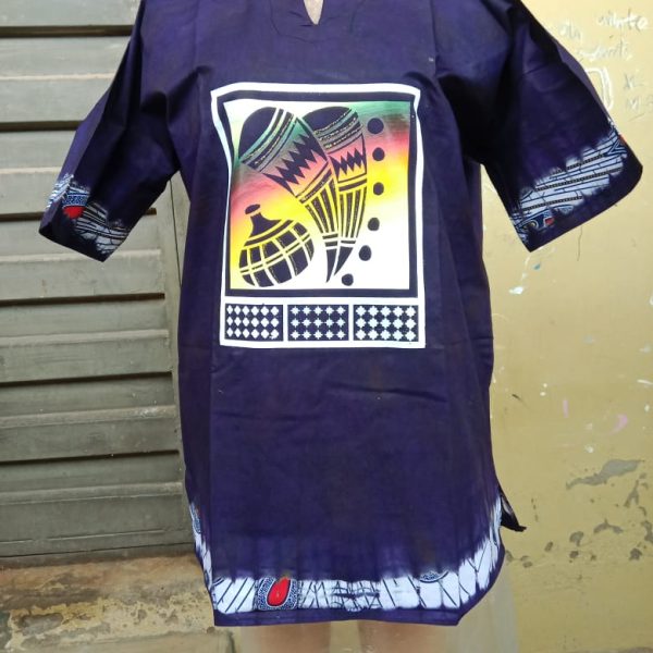 Horny blue adire shirt