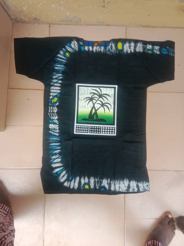 Falling palm adire shirt Falling palm adire shirt
